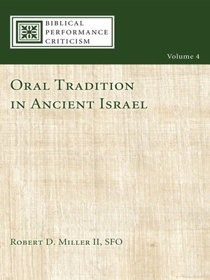 cover image of Oral Tradition in Ancient Israel